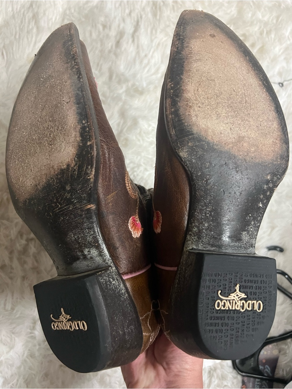 Old Gringo Marsha Leather Boots with Pink Embroidery - Picture 5 of 5